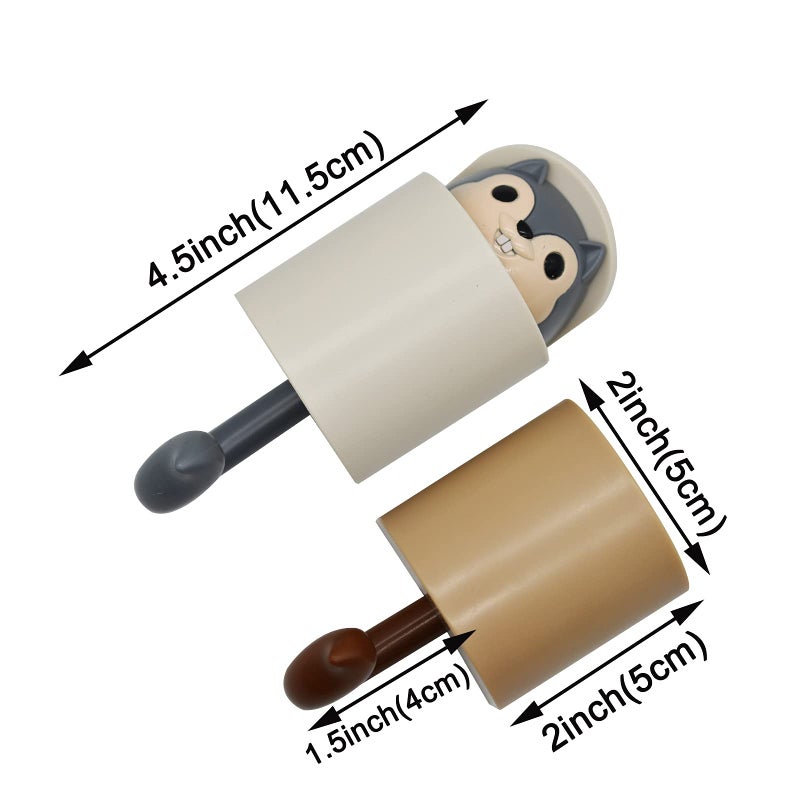 Maydahui 4 PCS Squirrel Shaped Adhesive Wall Hook Cute Cartoon Animal Wall Hooks Brown Gray for Living Room Bedroom Home Decoration - Image 2